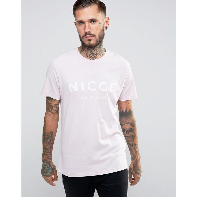 Nicce London - T-Shirt mit großem Logo - Rosa