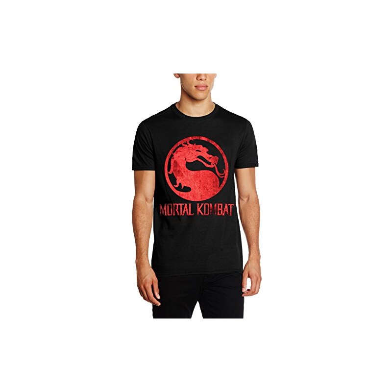Unbekannt Herren T-Shirt Mortal Kombat-Distressed Logo