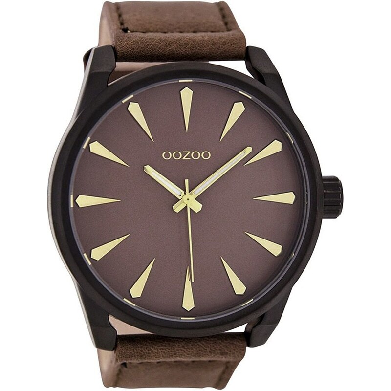 Oozoo XL Herren-Armbanduhr Lederband Braun 48 mm C8227