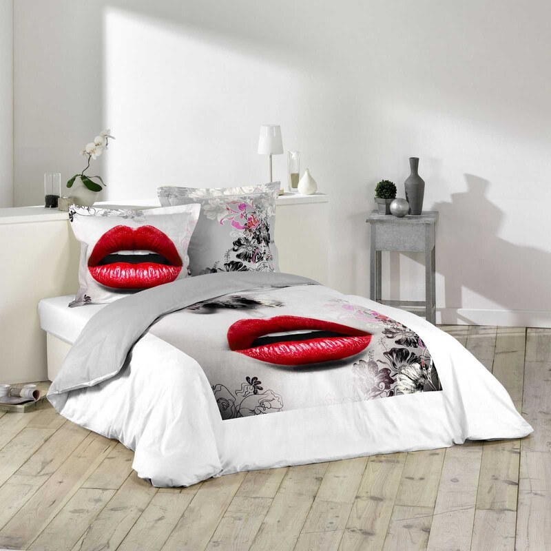 Douceur d'intérieur Red Lips - Bettwäsche 2-teilig - weiß