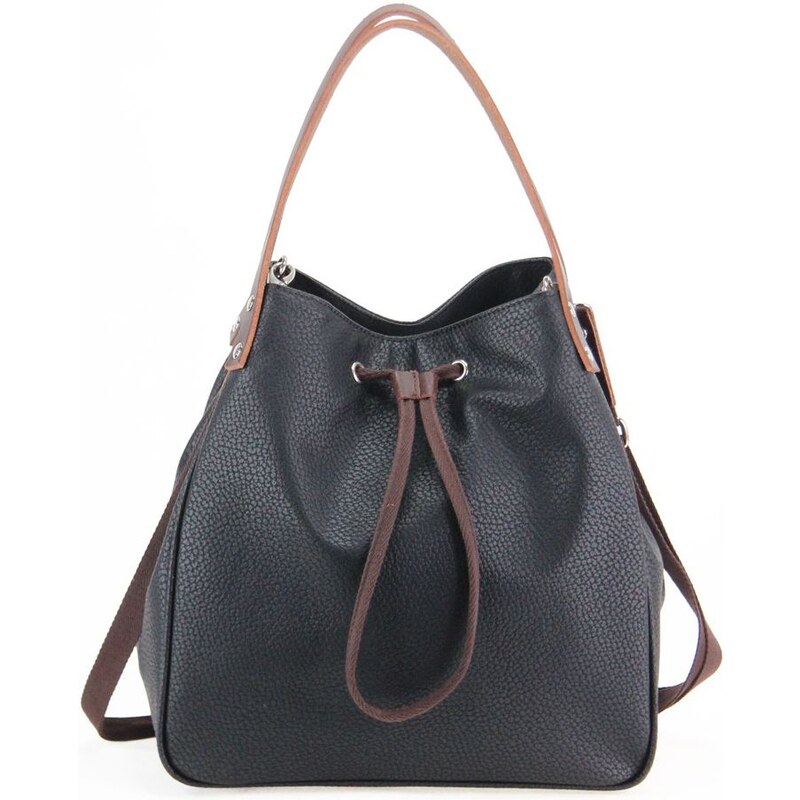 Paquetage Basic - Shopping Bag aus Leder - schwarz