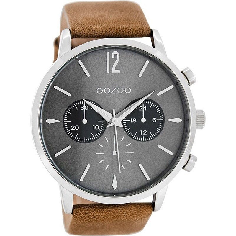 Oozoo Herren-Armbanduhr im Chrono-Look Beige/Grau C8240