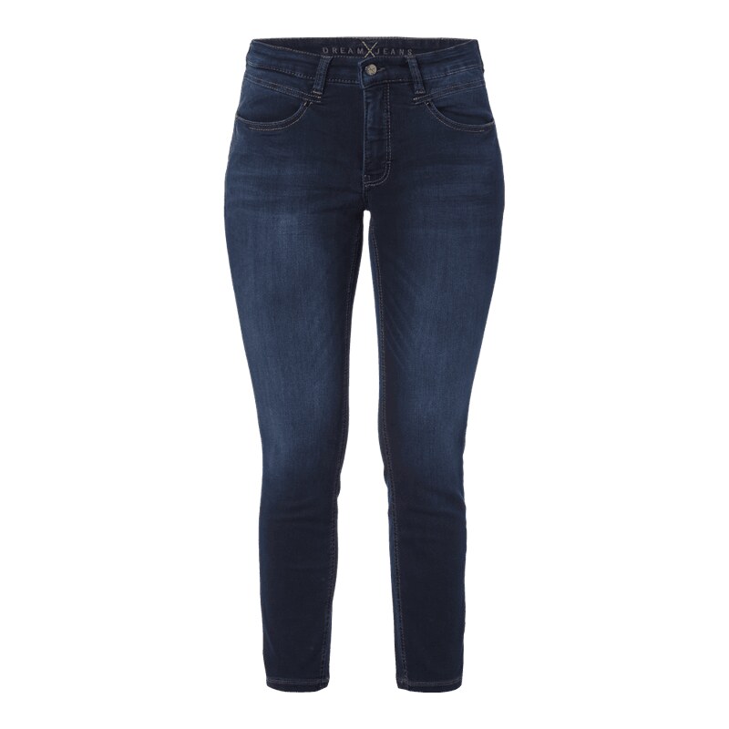 MAC Cropped Skinny Fit Jeans mit Kontrastnähten
