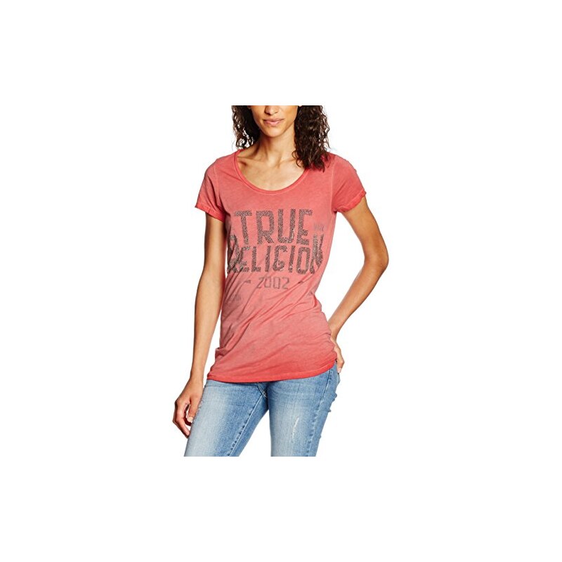 True Religion Damen T-Shirt Crew Neck Tr Red