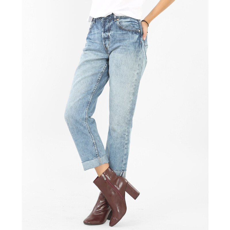 Weite Jeans mit hoher Taille Denimblau, Größe 38 -Pimkie- Mode für Damen