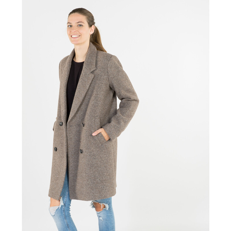 Gerade geschnittener Mantel aus Wollstoff Beige, Größe 36 -Pimkie- Mode für Damen