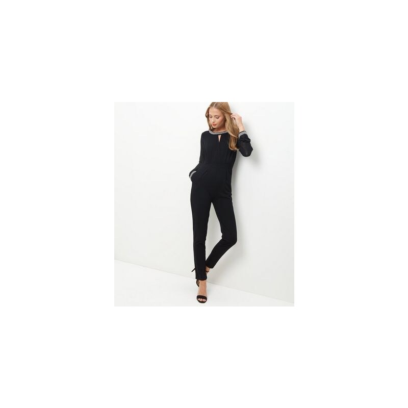 New Look Mela – Schwarzer Jumpsuit mit Zierborte