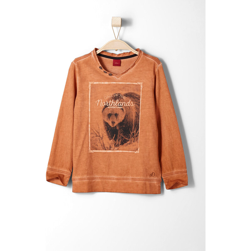 s.Oliver Pigment Dye-Shirt mit Bären-Motiv