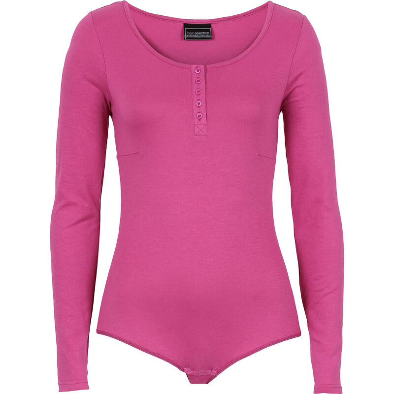 bpc selection Langarm-Stretch-Body in pink für Damen von bonprix