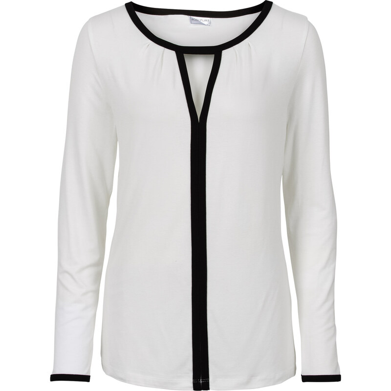 BODYFLIRT Langarm-Shirt in weiß für Damen von bonprix