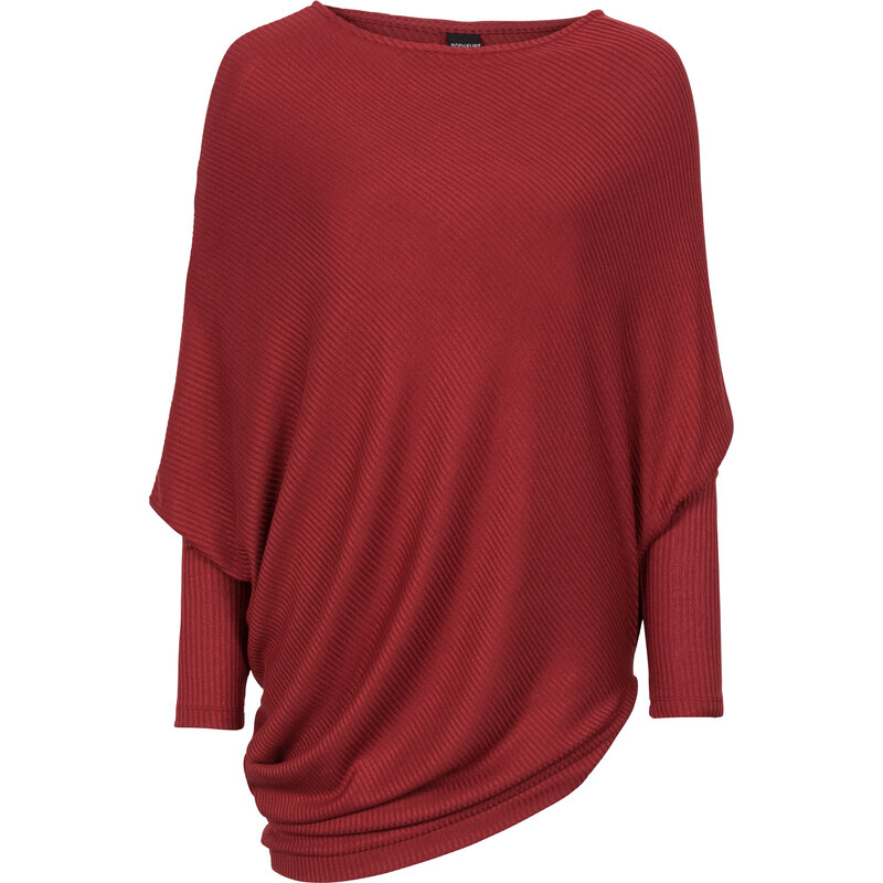 BODYFLIRT Oversized-Pullover mit asymmetrischem Saum langarm in braun für Damen von bonprix