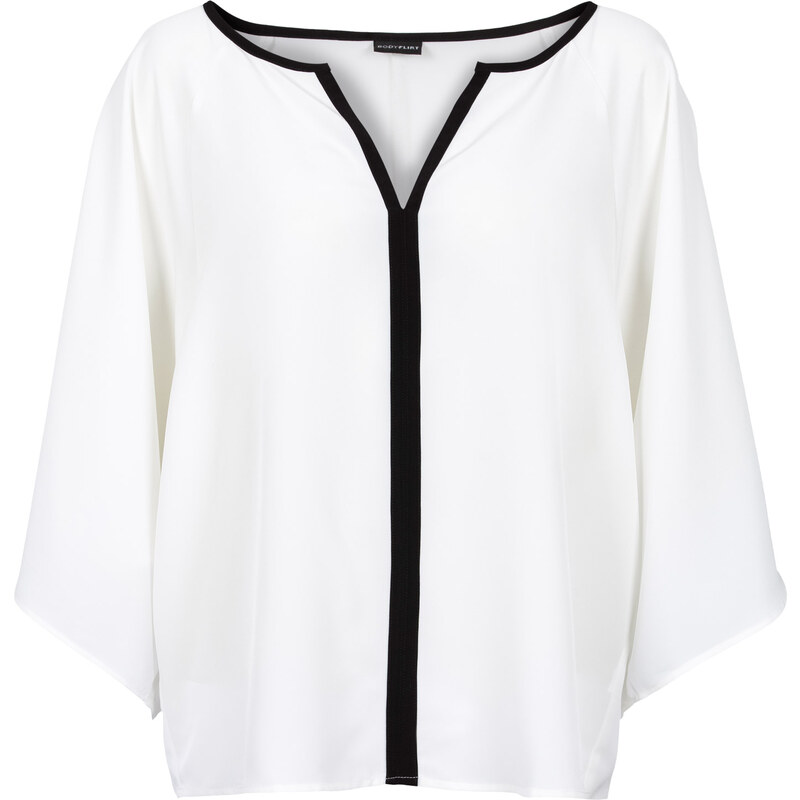 BODYFLIRT Kimono-Bluse in weiß von bonprix