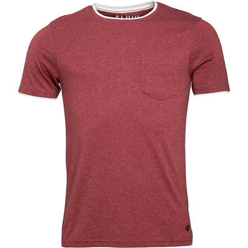 Fluid Herren Mock Double Layer Cabernet T-Shirt Rot