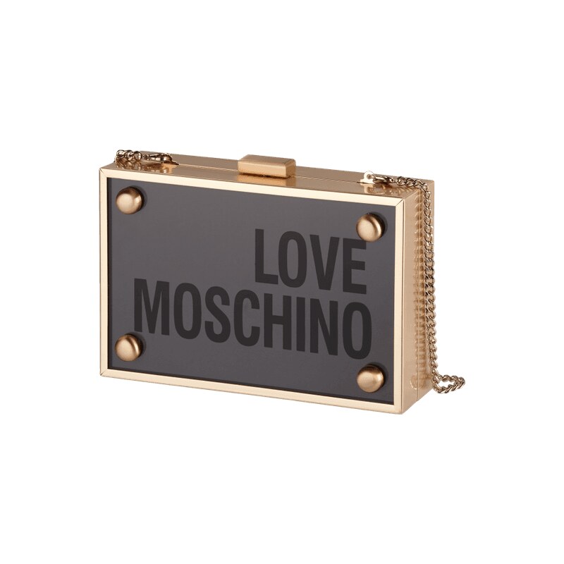 Love Moschino Clutch aus Metall und Plexiglas