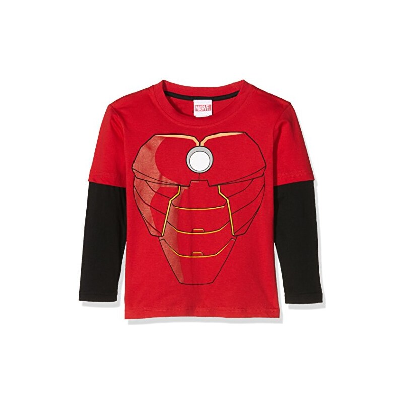 Marvel Jungen Aa-Iron Man Costume-Kids L/s T-Shirt-Red/Black