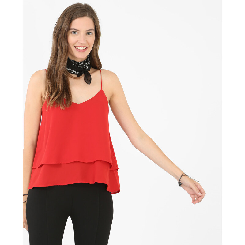 Top mit schmalen Trägern Rot, Größe XS -Pimkie- Mode für Damen