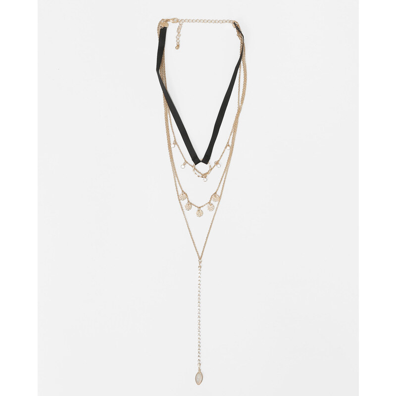 Mehrreihige Choker-Halskette Gold, Größe 00 -Pimkie- Mode für Damen