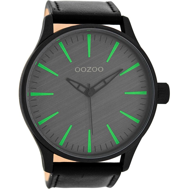 Oozoo Herren-Armbanduhr Schwarz/Fluo Grün 50 mm C8278