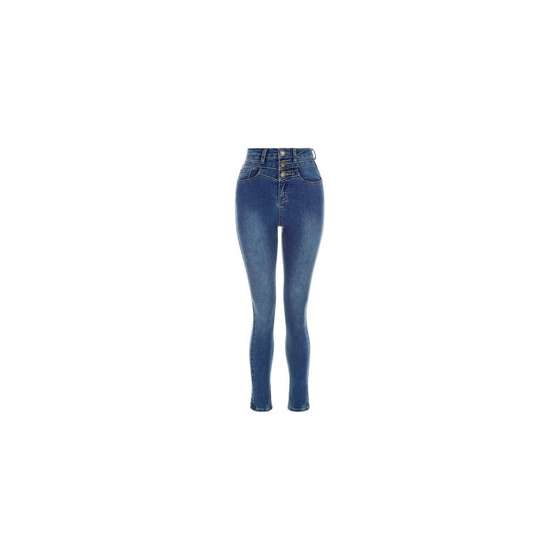 New Look Teenager - Skinny-Jeans mit hoher Taille, blau