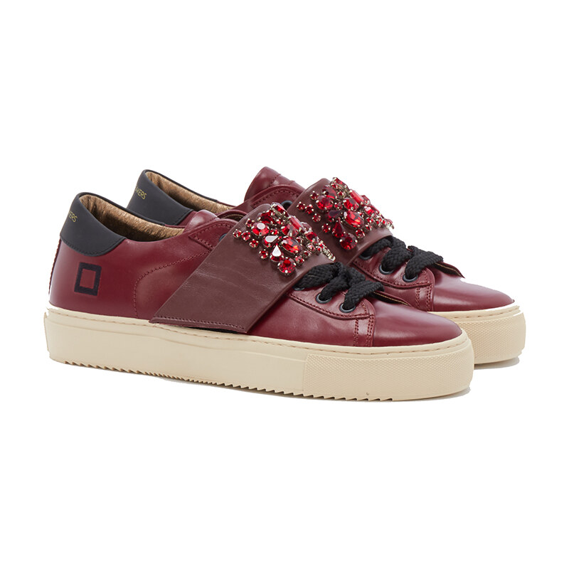 D.A.T.E NEWMAN L BORD STRAP STONES Sneakers in Weinrot