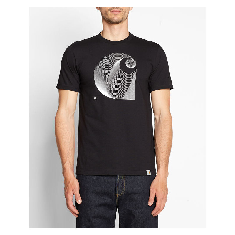 CARHARTT WIP Schwarzes T-Shirt mit Rundhalsausschnitt und Aufdruck Dimensions