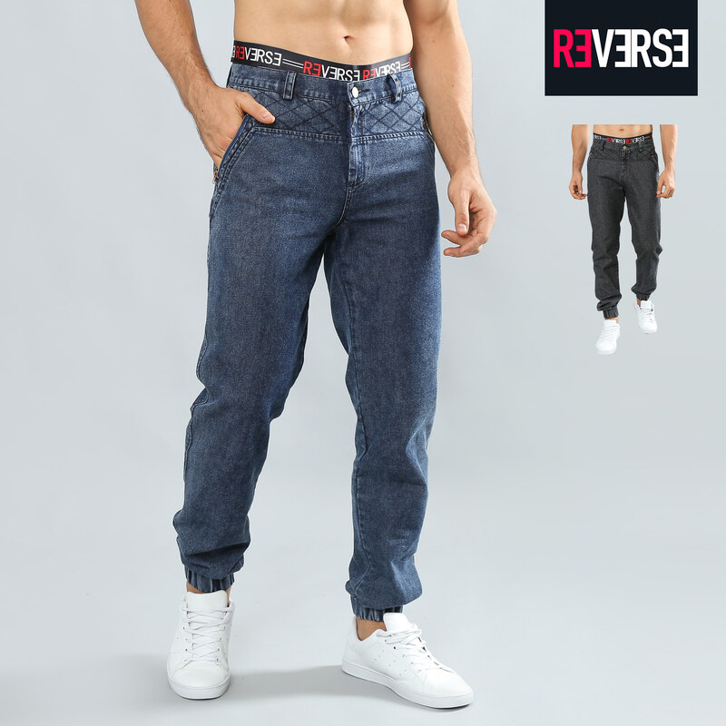 Re-Verse Jeans-Joggerpants mit Steppdetails - L - Schwarz