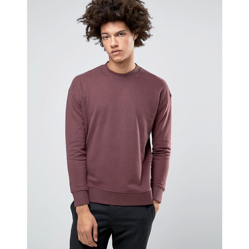 Selected Homme - Gebürstetes Sweatshirt mit tiefer Schulter - Braun