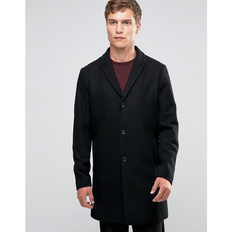 Jack & Jones - Hochwertiger Mantel aus Wollmischung - Schwarz