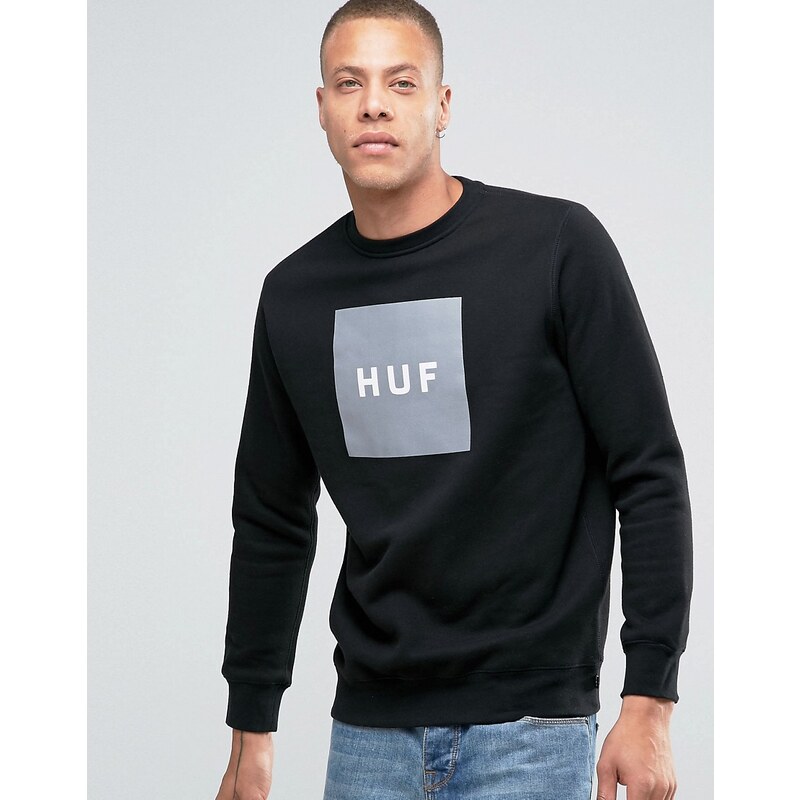 HUF - Sweatshirt mit Kastenlogo - Schwarz