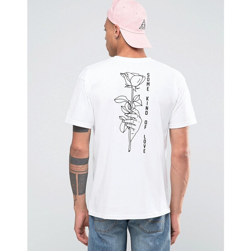 HUF - Love - T-Shirt mit Rücken-Print - Weiß