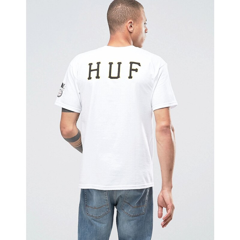 HUF - Klassisches H T-Shirt mit Rücken-Print - Weiß