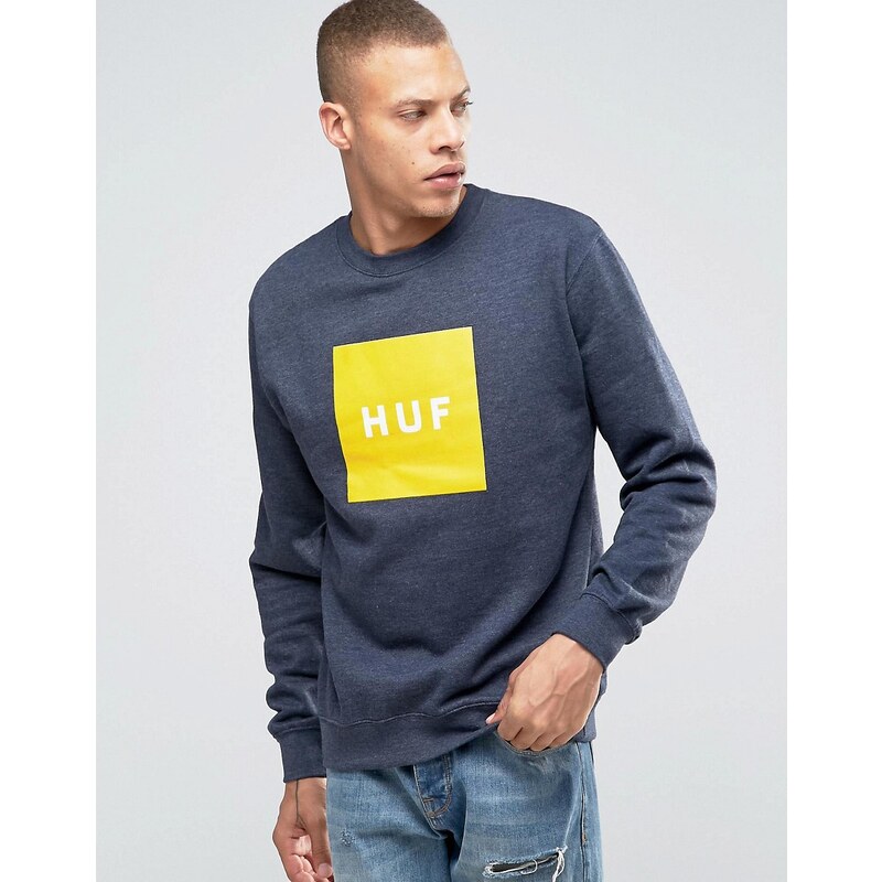HUF - Sweatshirt mit Kastenlogo - Marineblau