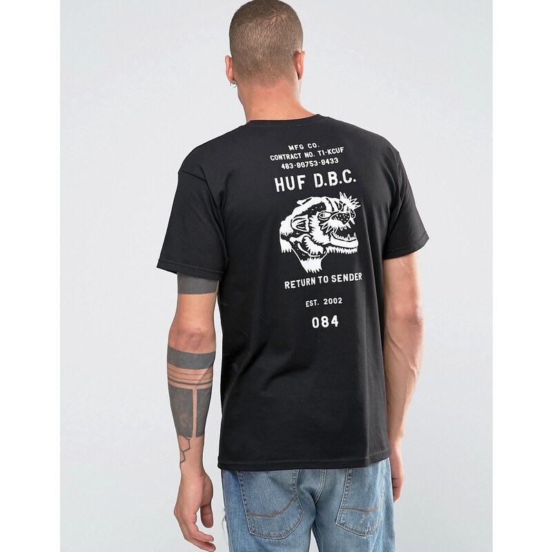HUF - T-Shirt mit Print hinten - Schwarz