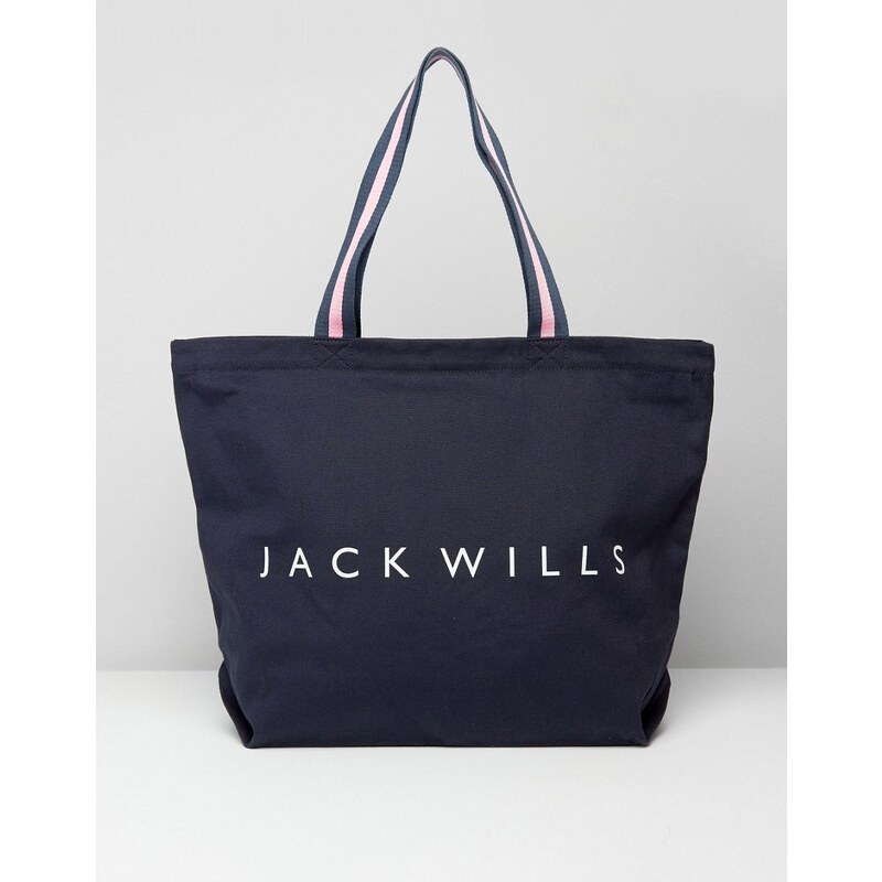 Jack Wills - Shopper-Tasche mit Reißverschluss - Marineblau
