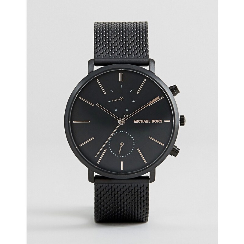 Michael Kors - Jaryn - Schwarze Uhr mit Armband aus Netzstoff, MK8503 - Schwarz