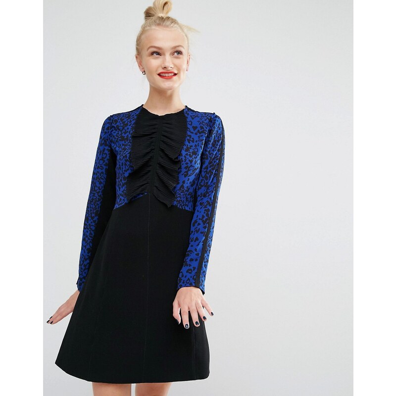 Sonia By Sonia Rykiel - Langärmliges Kleid mit Leoparden-Print - Blau