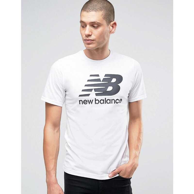 New Balance - MT63554_WT - Klassisches weißes T-Shirt mit Logo - Weiß