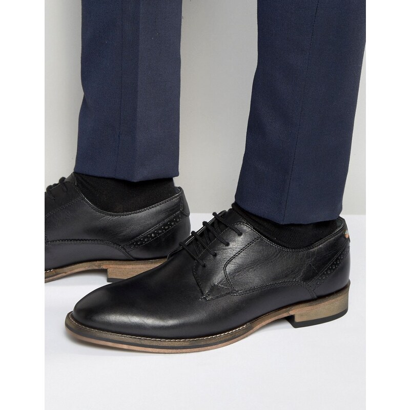 Frank Wright - Merton - Oxford-Schuhe aus schwarzem Leder - Schwarz