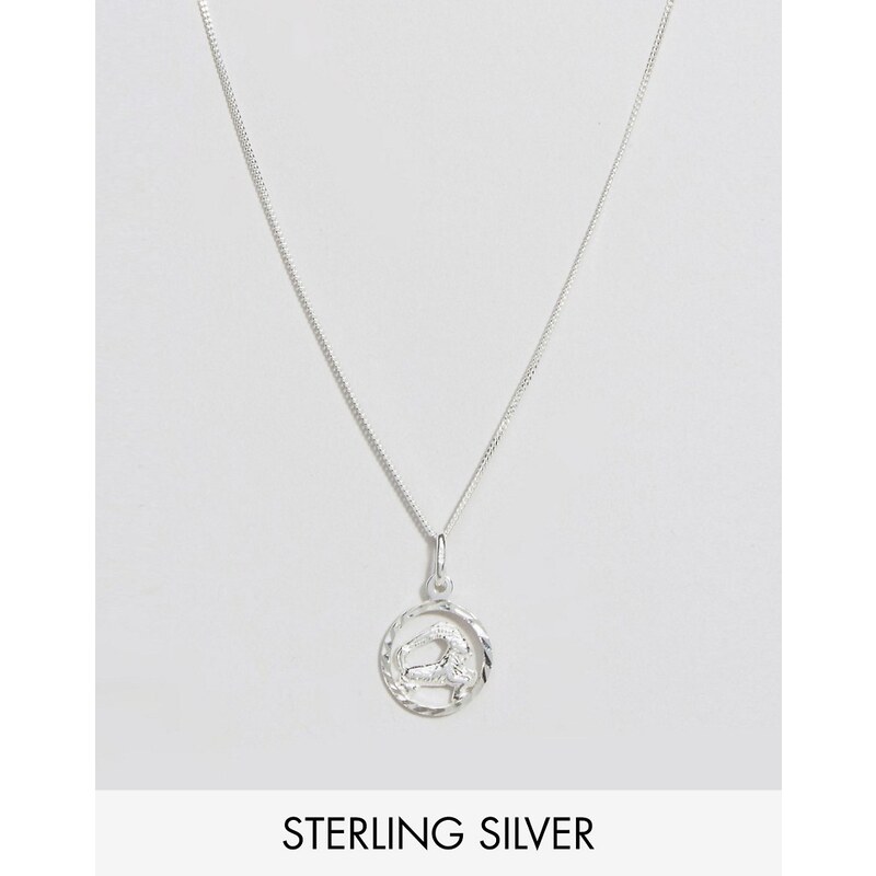 Reclaimed Vintage - Halskette aus Sterlingsilber mit Steinbock-Anhänger - Silber