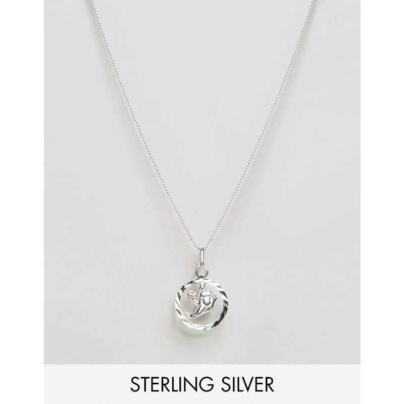 Reclaimed Vintage - Halskette aus Sterlingsilber mit Sternzeichen-Anhänger Jungfrau - Silber