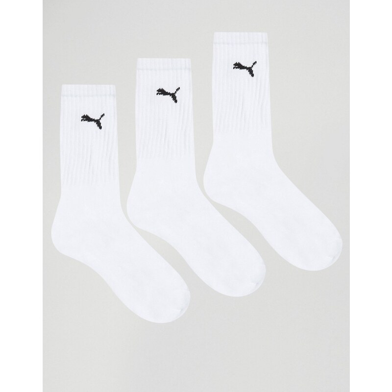 Puma - Crew-Socken in Weiß, 3er-Pack - Weiß
