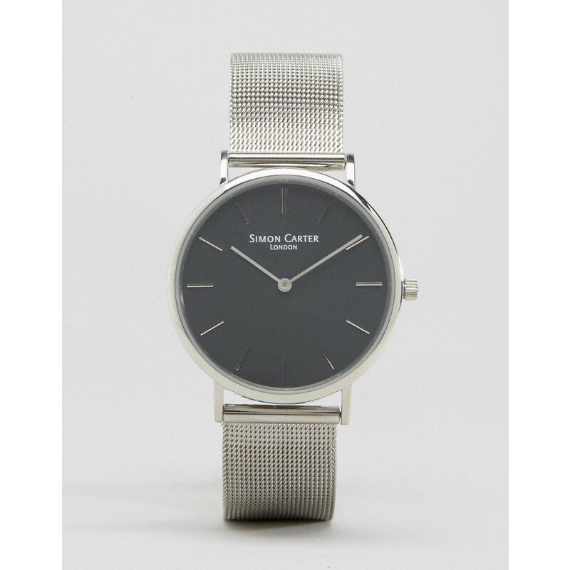 Simon Carter - Uhr mit silbernem Netzarmband - Silber