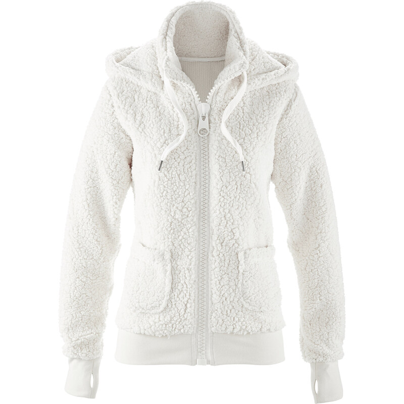 bpc bonprix collection Basic Fleece-Jacke langarm in weiß für Damen von bonprix