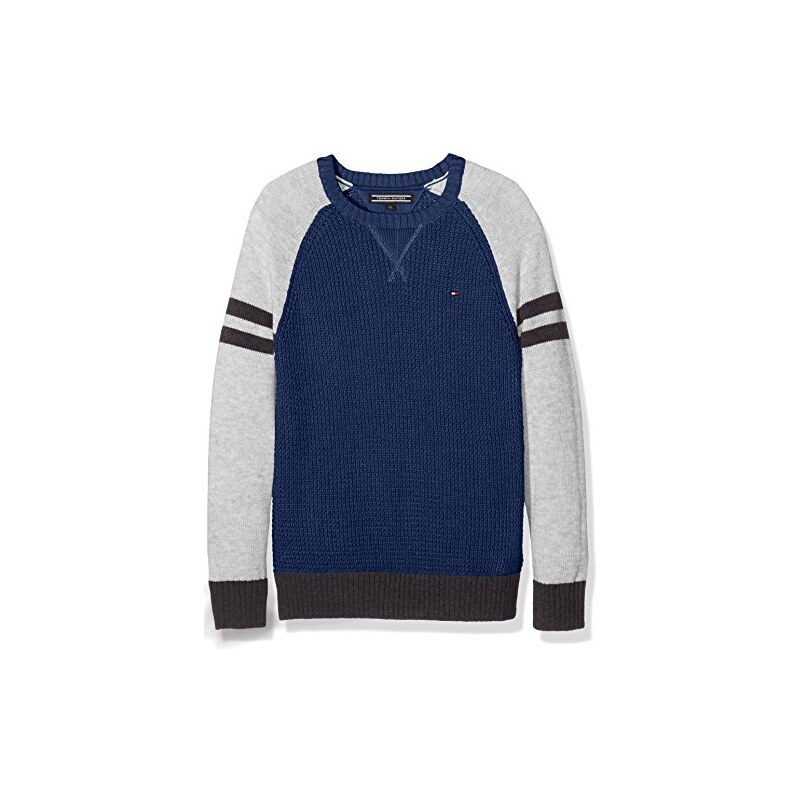 Tommy Hilfiger Jungen Pullover Structured Colorblock Cn Sweater L/S