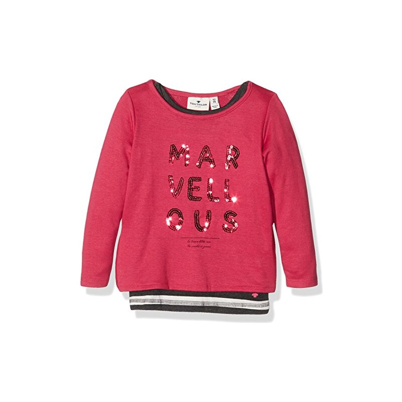 TOM TAILOR Kids Mädchen T-Shirt 2in1 Longsleeve with Wording