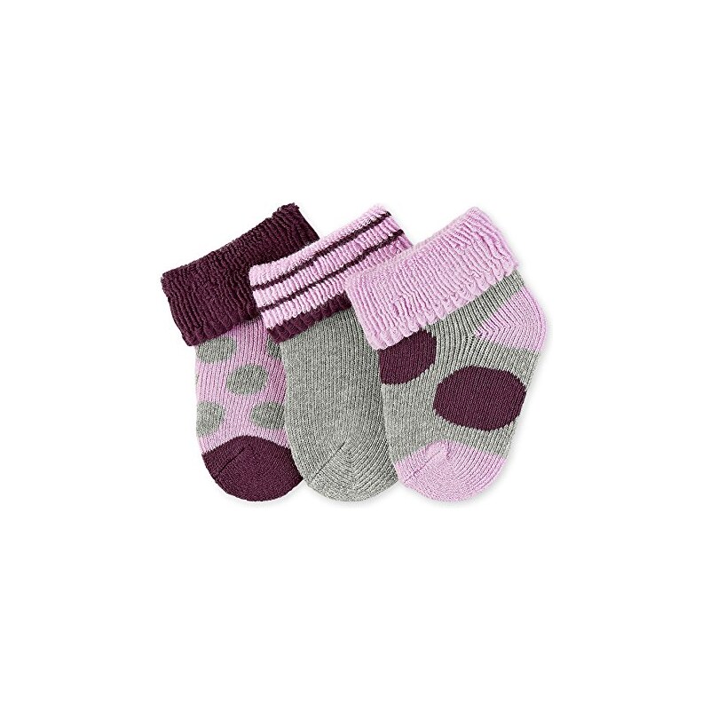 Sterntaler Baby-Mädchen Socken Erstlingssöck.Punkte, 3er Pack, Grau (Silber Melange 542), One size (Herstellergröße: 0)