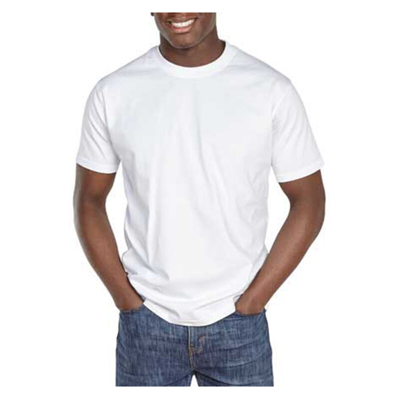 Lesara D555 Baumwoll-T-Shirt im Basiclook - Weiß - XL