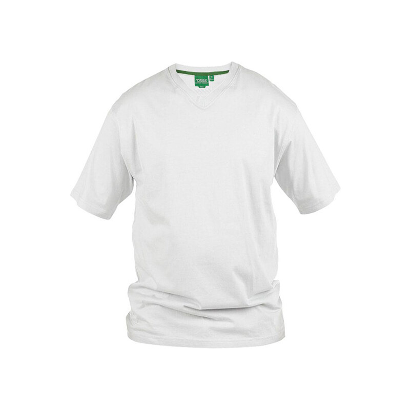 Lesara D555 Baumwoll-T-Shirt im Unifarbdesign - Weiß - XL