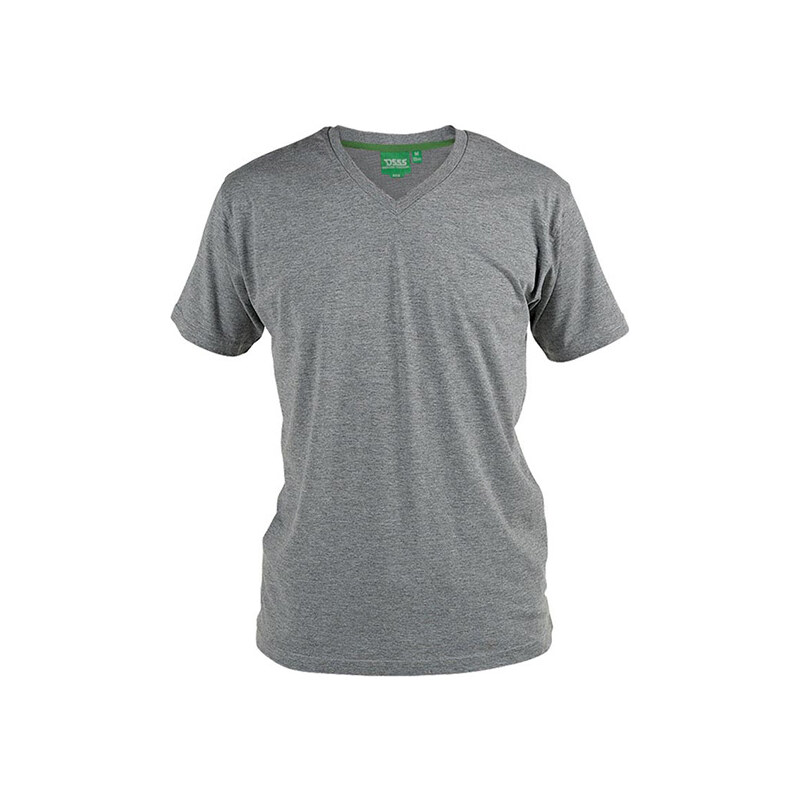 Lesara D555 Baumwoll-T-Shirt im Unifarbdesign - Grau meliert - XL