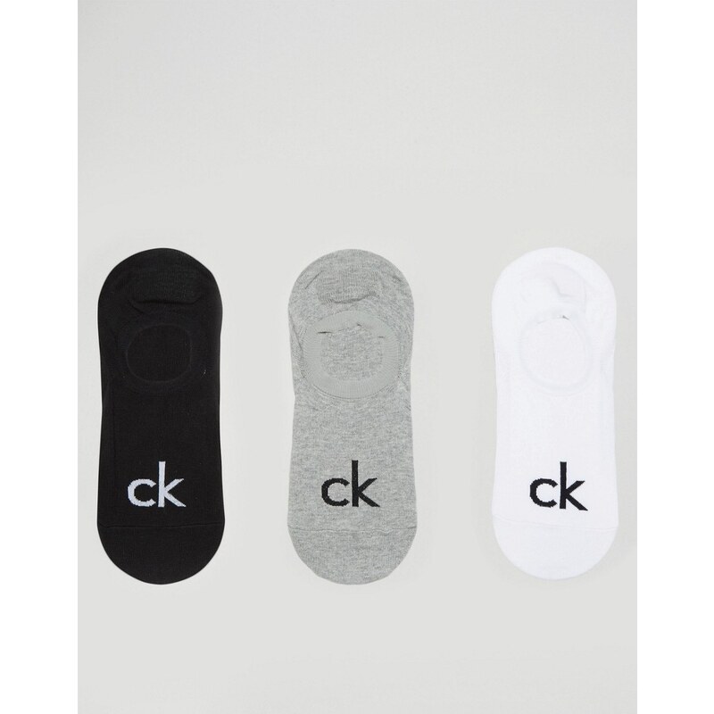 Calvin Klein - Unsichtbare Socken im 3er-Set mit Logo - Mehrfarbig